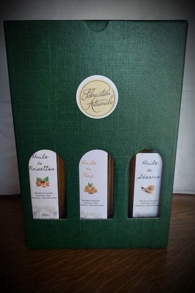 Coffret trio huile de noix-noisettes-sésame 25 cl